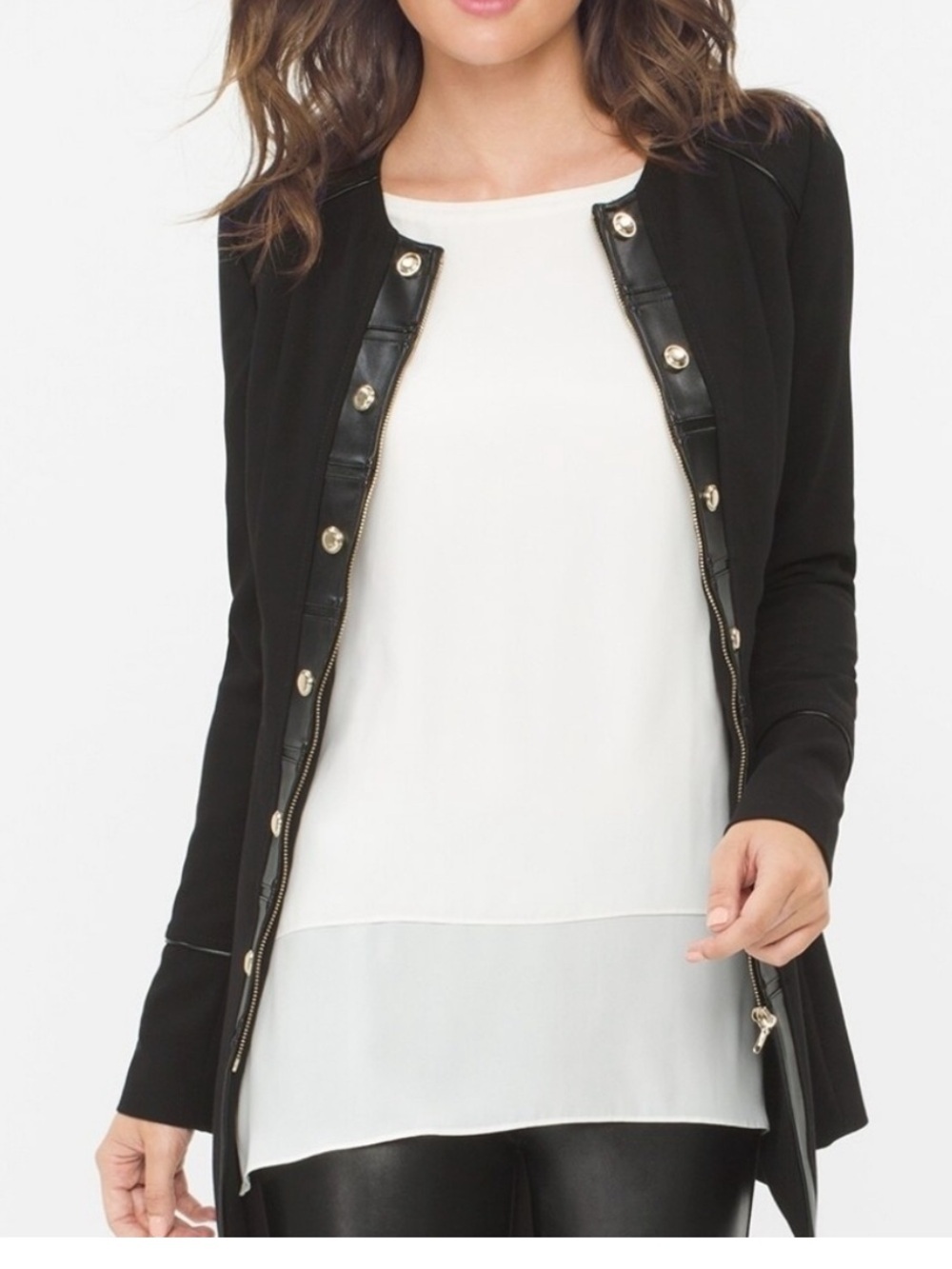 White House Black Market military topper jacket and skirt set.